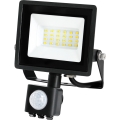 LED Venkovní reflektor se senzorem LED/20W/230V IP44 6500K černá
