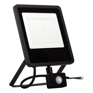 LED Venkovní reflektor se senzorem LED/50W/230V 4000K IP65 černá