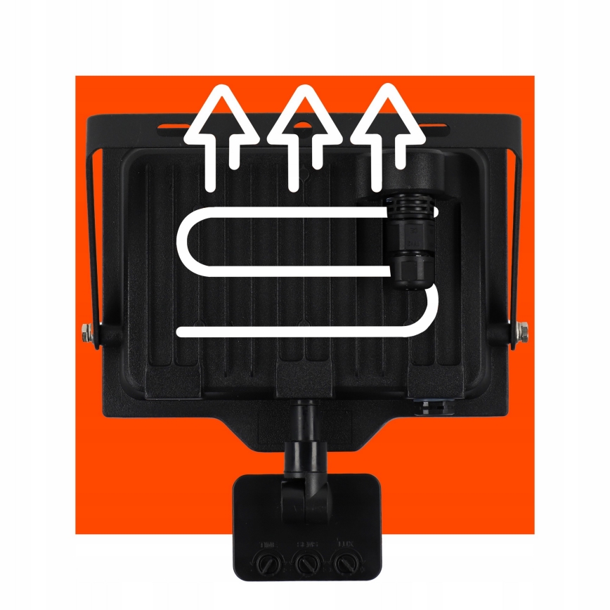 LED Venkovní reflektor se senzorem pohybu a soumraku LED/50W/230V 4500K IP65 černá