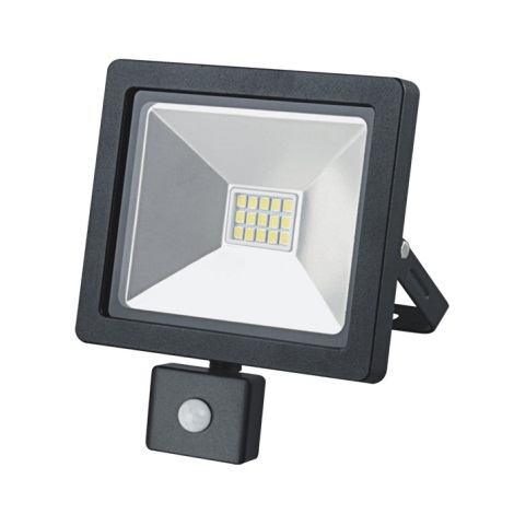 LED venkovní reflektor se senzorem SLIM LED/10W/230V černá IP44