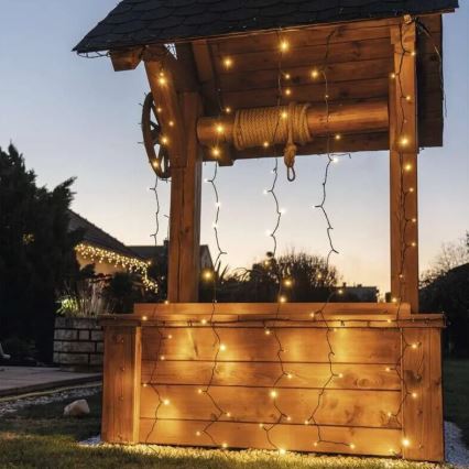 LED Venkovní  řetěz 100xLED/1x2m IP44 teplá bílá