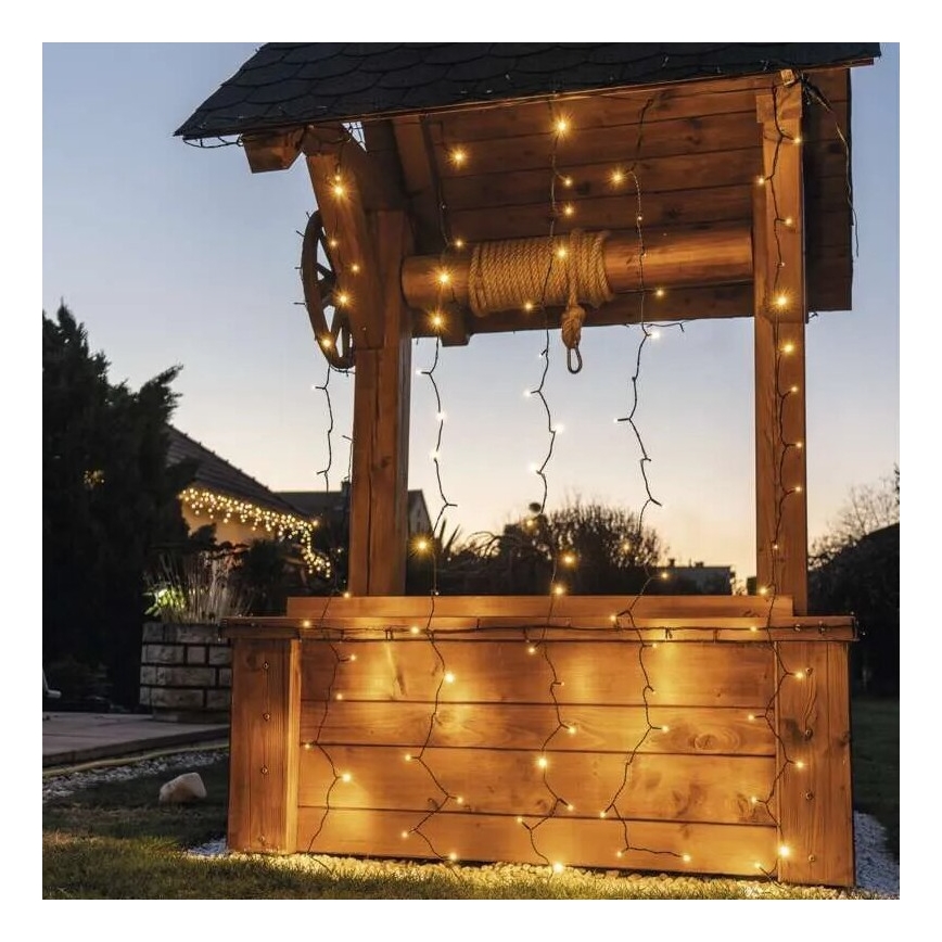 LED Venkovní  řetěz 100xLED/1x2m IP44 teplá bílá