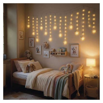 LED Venkovní řetěz 120xLED 3xAA 1,7 m IP44 teplá bílá