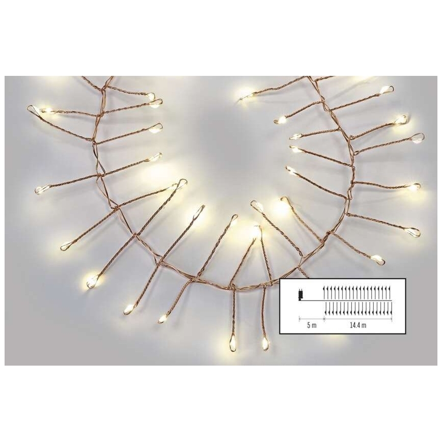 LED Venkovní řetěz 1440xLED/8 funkcí 14,4m IP44 teplá bílá