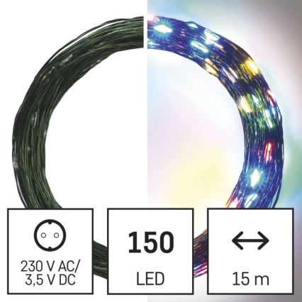 LED  venkovní řetěz 150xLED/20m IP44 multicolor
