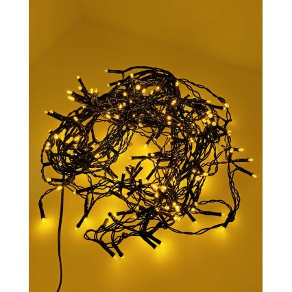 LED  venkovní řetěz 200xLED/230V 7,6 m IP44 černá