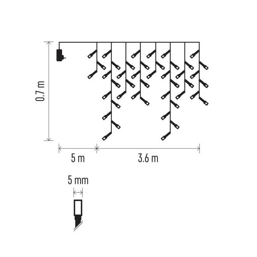 LED  venkovní řetěz 200xLED/8 módů 8,6m IP44 teplá bílá