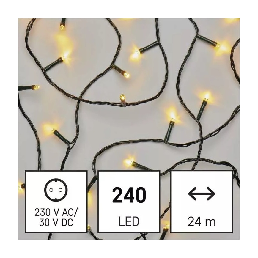 LED  venkovní řetěz 240xLED/8 módů 29m IP44 teplá bílá
