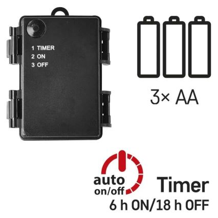 LED Venkovní  řetěz 40xLED/3xAA 3,3m IP44 studená bílá