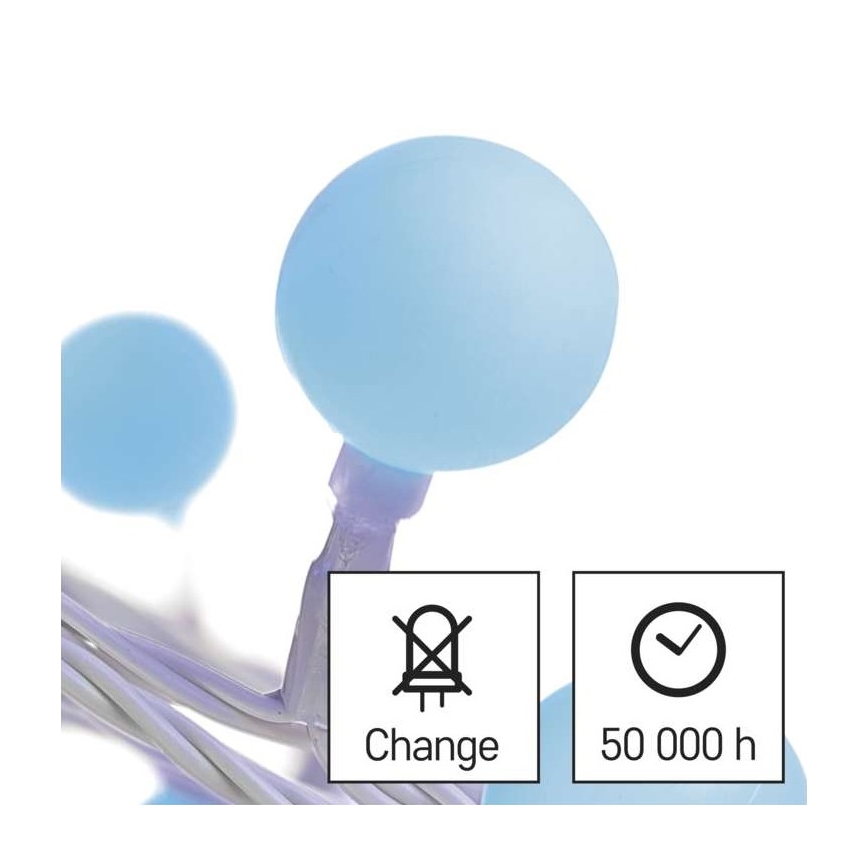 LED  venkovní řetěz 40xLED/9m IP44 modrá