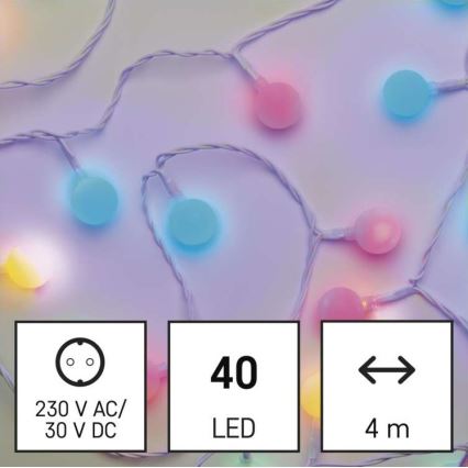 LED  venkovní řetěz 40xLED/9m IP44 multicolor