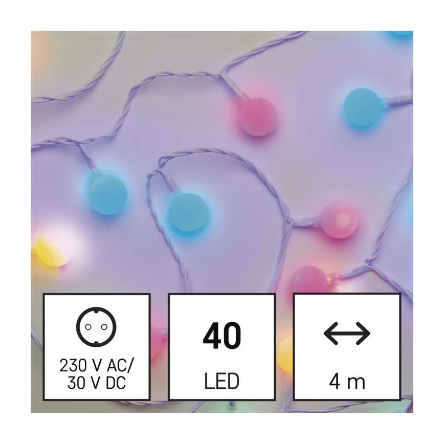 LED  venkovní řetěz 40xLED/9m IP44 multicolor