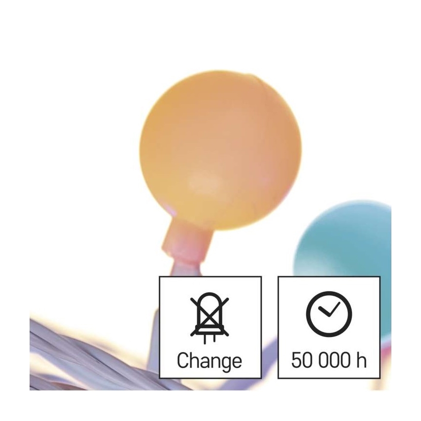 LED  venkovní řetěz 40xLED/9m IP44 multicolor