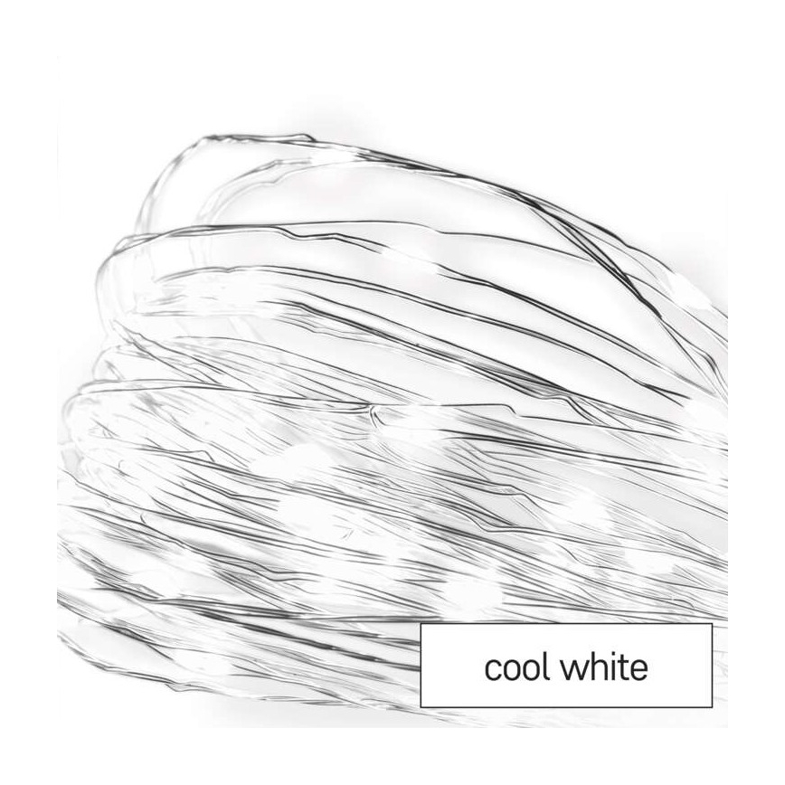 LED  venkovní řetěz 40xLED/9m IP44 studená bílá