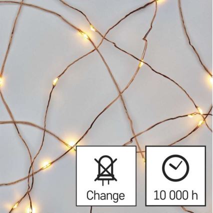 LED  venkovní řetěz 40xLED/9m IP44 teplá bílá