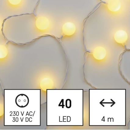 LED  venkovní řetěz 40xLED/9m IP44 teplá bílá