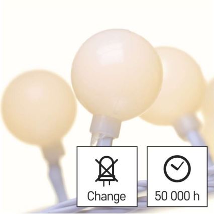 LED  venkovní řetěz 40xLED/9m IP44 teplá bílá