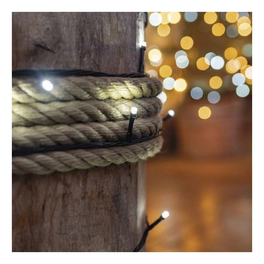 LED Venkovní  řetěz 50xLED/5m IP44 studená bílá