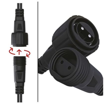 LED Venkovní  řetěz 50xLED/5m IP44 studená bílá