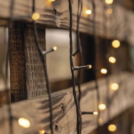 LED Venkovní  řetěz 50xLED/5m IP44 teplá bílá