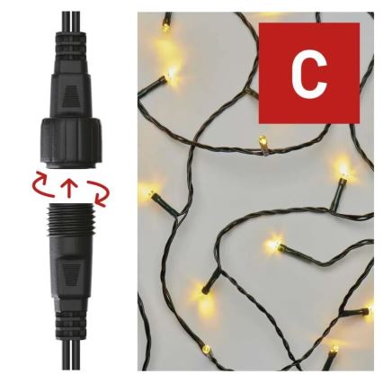 LED Venkovní  řetěz 50xLED/5m IP44 teplá bílá