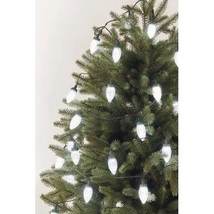 LED Venkovní  řetěz 50xLED/8 funkcí 14,8 m IP44 studená bílá