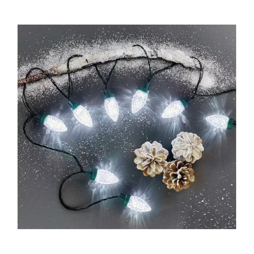 LED Venkovní  řetěz 50xLED/8 funkcí 14,8 m IP44 studená bílá