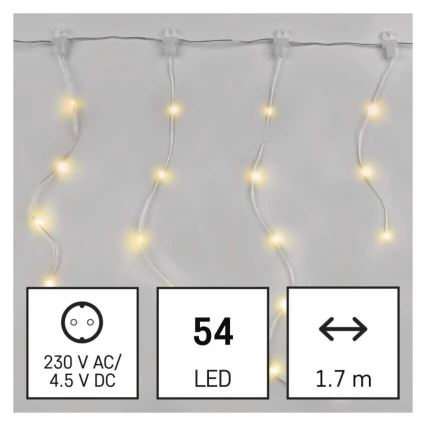 LED Venkovní  řetěz 54xLED/8 funkcí 6,7x0,7m IP44 teplá bílá
