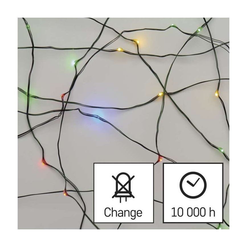 LED  venkovní řetěz 75xLED/12,5m IP44 multicolor