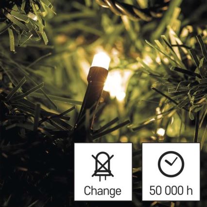 LED  venkovní řetěz 80xLED/3xAA 6,1m IP44 teplá bílá