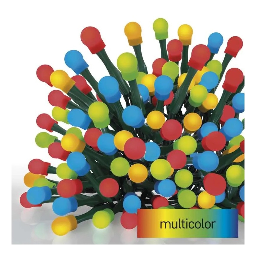 LED Venkovní  řetěz 80xLED/8 funkcí 13m multicolor IP44