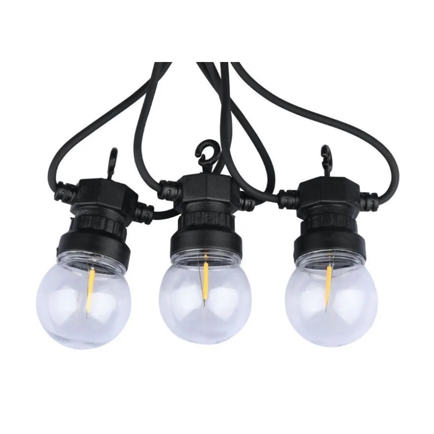 LED Venkovní řetěz STRING 5m 10xLED/0,4W/24/230V 3000K IP44