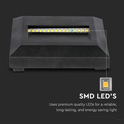 LED Venkovní schodišťové svítidlo LED/2W/230V IP65 4000K černá