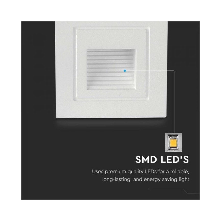 LED Venkovní schodišťové svítidlo LED/3W/230V 3000K IP65 bílá