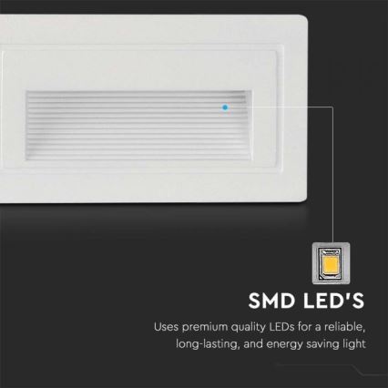 LED Venkovní schodišťové svítidlo LED/3W/230V 3000K IP65 bílá