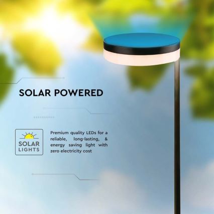 LED Venkovní solární lampa LED/2W/3,7V 3000K IP54 2000 mAh černá