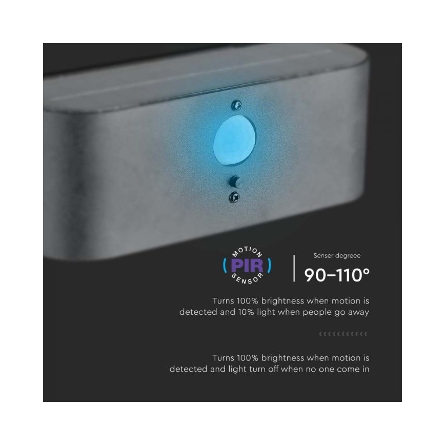LED Venkovní solární nástěnné svítidlo se senzorem LED/2,5W/3,7V 3000K IP54