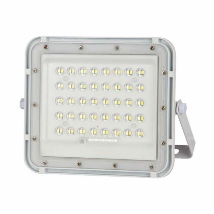 LED Venkovní stmívatelný solární reflektor LED/10W/3,2V IP65 4000K bílá + dálkové ovládání