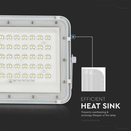 LED Venkovní stmívatelný solární reflektor LED/10W/3,2V IP65 4000K bílá + dálkové ovládání