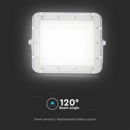 LED Venkovní stmívatelný solární reflektor LED/10W/3,2V IP65 4000K bílá + dálkové ovládání