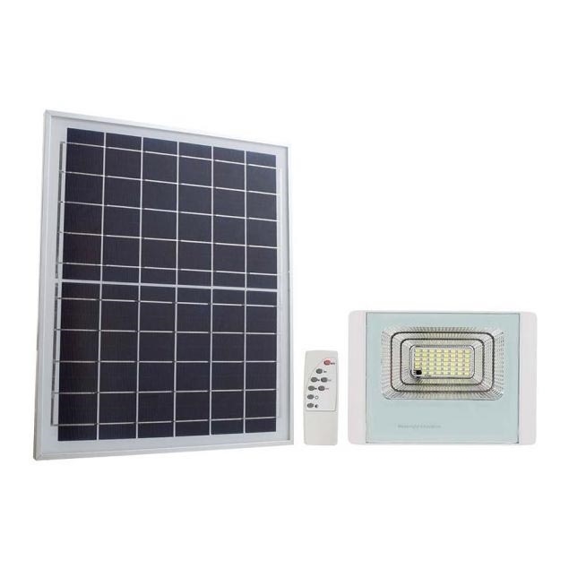 LED Venkovní solární reflektor LED/12W/3,2V IP65 4000K 5000 mAh + dálkové ovládání