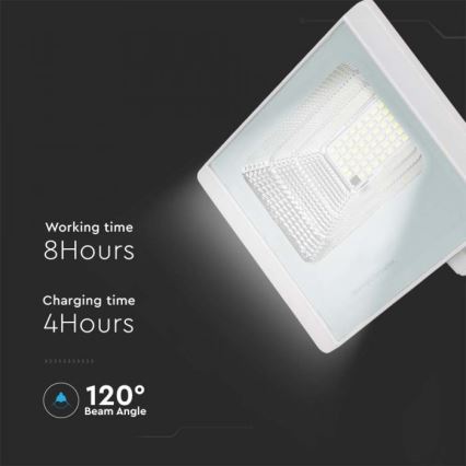 LED Venkovní solární reflektor LED/12W/3,2V IP65 4000K + dálkové ovládání