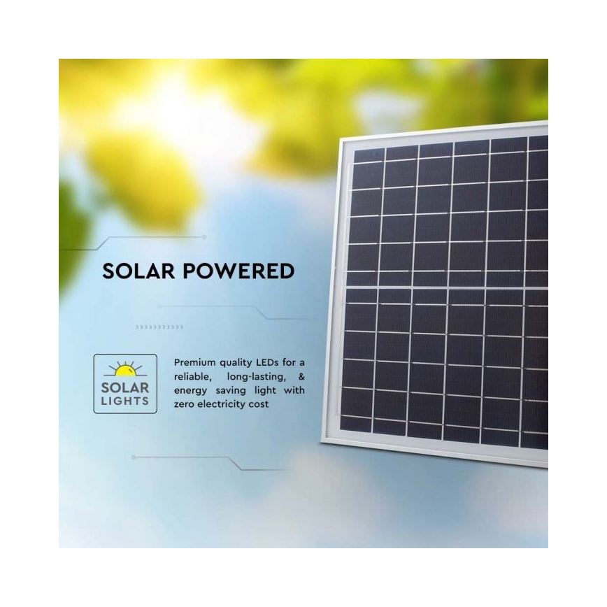 LED Venkovní solární reflektor LED/12W/3,2V IP65 4000K 5000 mAh + dálkové ovládání