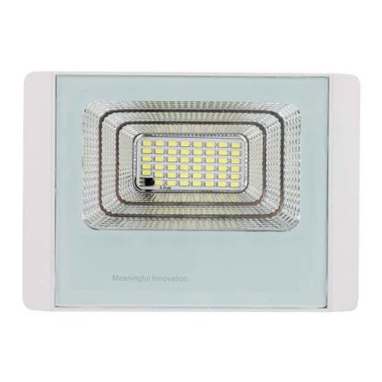 LED Venkovní solární reflektor LED/12W/3,2V IP65 4000K + dálkové ovládání