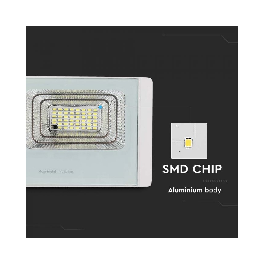 LED Venkovní solární reflektor LED/12W/3,2V IP65 6400K + dálkové ovládání