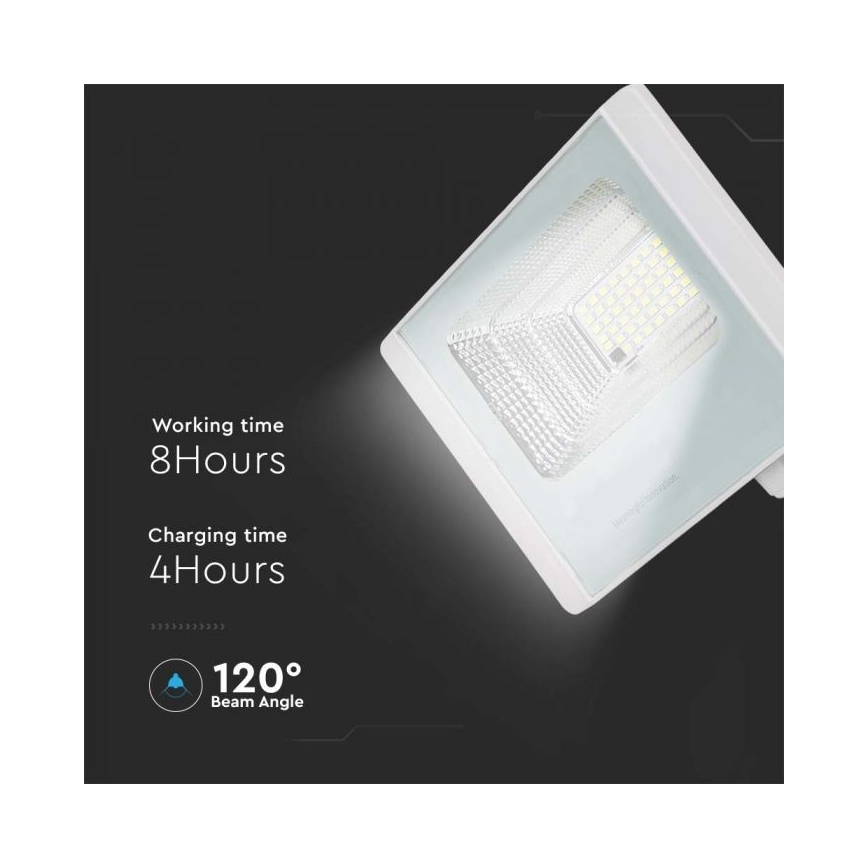 LED Venkovní solární reflektor LED/12W/3,2V IP65 6400K + dálkové ovládání