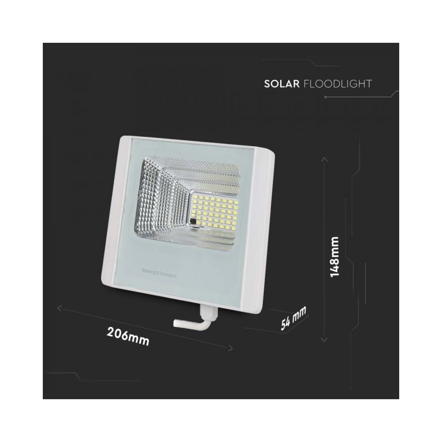 LED Venkovní solární reflektor LED/12W/3,2V IP65 6400K + dálkové ovládání