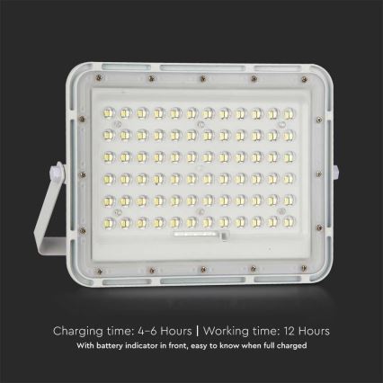 LED Venkovní stmívatelný solární reflektor LED/15W/3,2V IP65 4000K bílá + dálkové ovládání