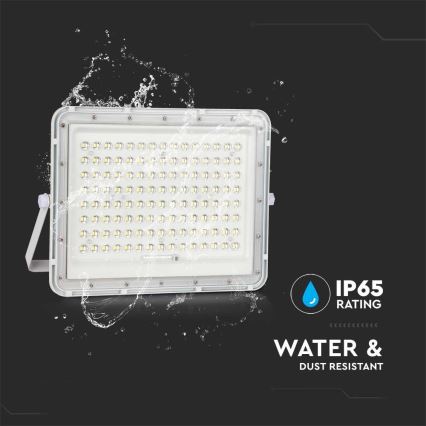 LED Venkovní solární reflektor LED/20W/3,2V 4000K bílá IP65 + dálkové ovládání