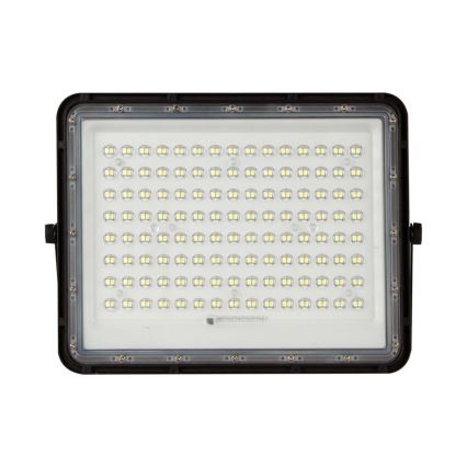 LED Venkovní solární reflektor LED/200W/3,2V 4000K černá IP65 + dálkové ovládání